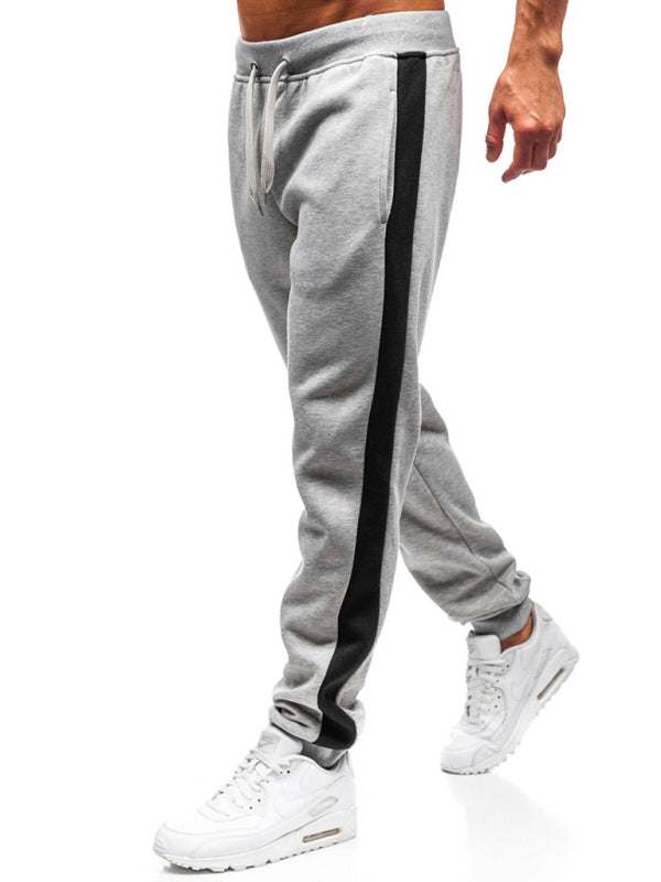 Chic Men's Casual Stitch Detail Pencil Trousers for Effortless Style - MENLL