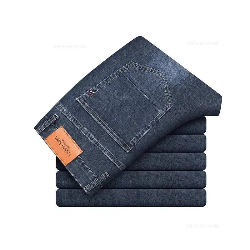 Ultimate Summer Comfort: Men's Gray Stretch Jeans for Effortless Style - MENLL