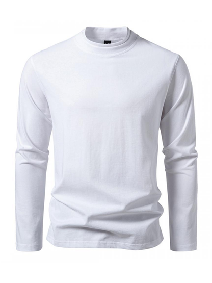 Chic Dual-Layer Turtleneck Long-Sleeve Tee for Effortless Fall Style - MENLL