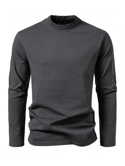Chic Dual-Layer Turtleneck Long-Sleeve Tee for Effortless Fall Style - MENLL
