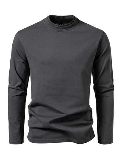 Chic Dual-Layer Turtleneck Long-Sleeve Tee for Effortless Fall Style - MENLL