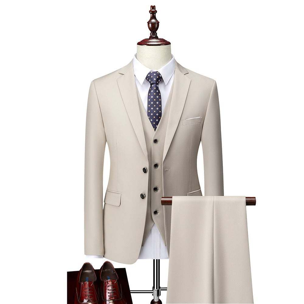 3 Piece Silm Bridegroom Wedding Casual Men's Suit Set - MENLL