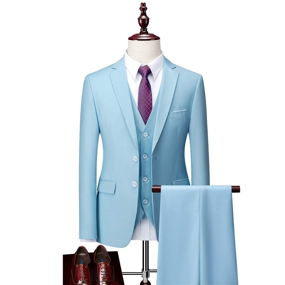 3 Piece Silm Bridegroom Wedding Casual Men's Suit Set - MENLL