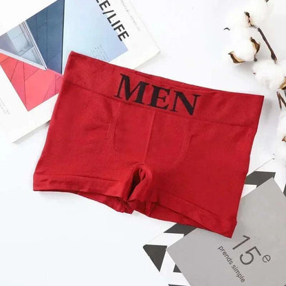 Stylish Comfort: Men's Trendy Letter Print Boxer Briefs - MENLL