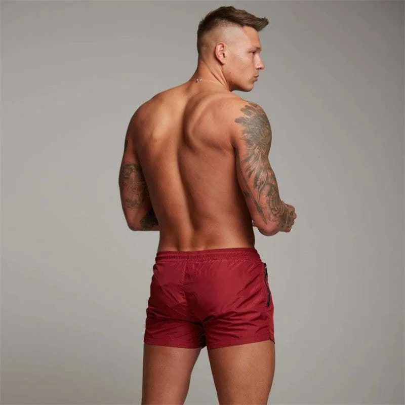 Mens Swim Trunks with Zipper Pockets Mesh Liner Summer Beach Board Shorts Quick Dry Swimming Bathing Suit Swimsuit Swimwear - MENLL