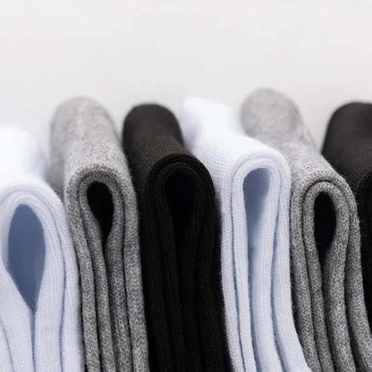 Essential Men's Solid Color Socks: 5 Pairs of Breathable Comfort for Business and Casual Style - MENLL