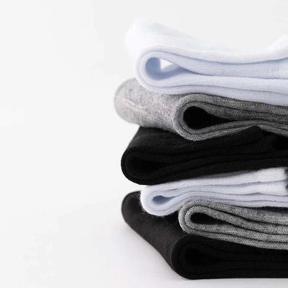 Essential Men's Solid Color Socks: 5 Pairs of Breathable Comfort for Business and Casual Style - MENLL