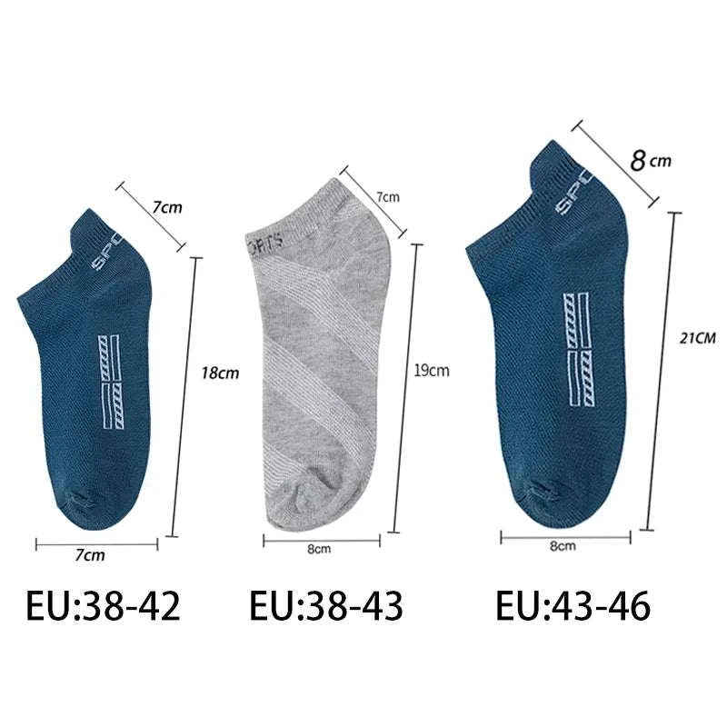 Ultimate Comfort Men's Ankle Socks - 5 Pairs of Breathable Sports-Ready Thin Cut Casual Wear! - MENLL
