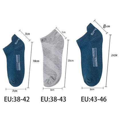 Ultimate Comfort Men's Ankle Socks - 5 Pairs of Breathable Sports-Ready Thin Cut Casual Wear! - MENLL