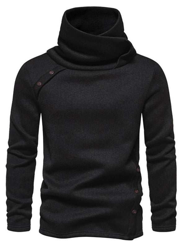 Chic British High-Neck Warmth: Casual Pile Collar Top for Effortless Style - MENLL