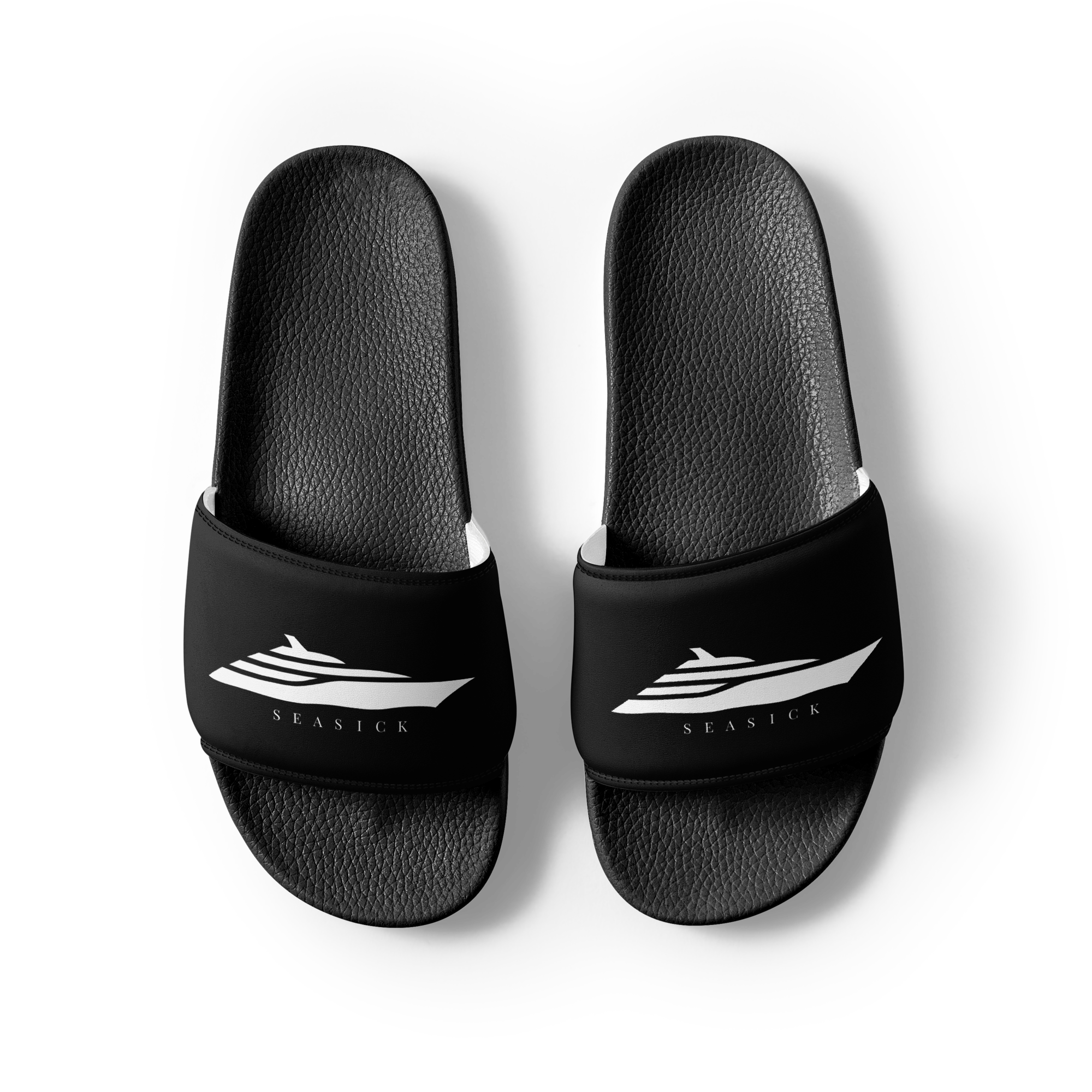 Oceans 11 men's slides with cushioned faux leather strap and textured footbed, perfect for summer comfort.