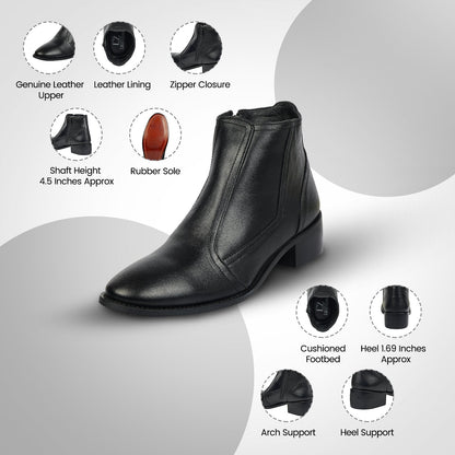 Accessories - Natty Leather Ankle Length women Boots LIBERTYZENO