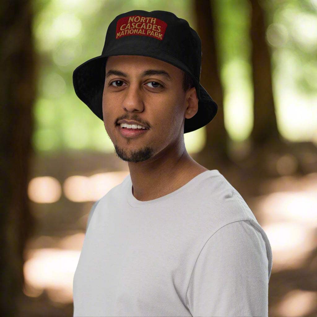 North Cascades National Park Organic Embroidered Bucket Hat - MENLL