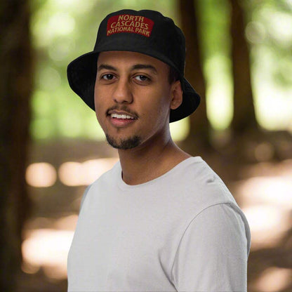 North Cascades National Park Organic Embroidered Bucket Hat - MENLL