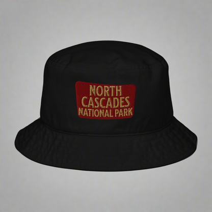 North Cascades National Park Organic Embroidered Bucket Hat - MENLL