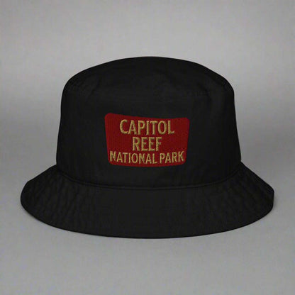 Capitol Reef National Park Sign Organic Cotton Embroidered Bucket Hat - MENLL