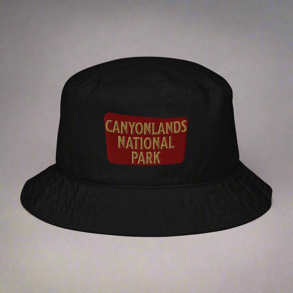 Canyonlands National Park Sign Embroidered Organic Bucket Hat - MENLL