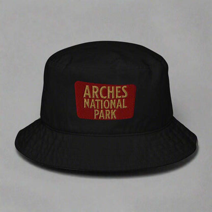 Arches National Park Sign Embroidered Organic Bucket Hat - MENLL