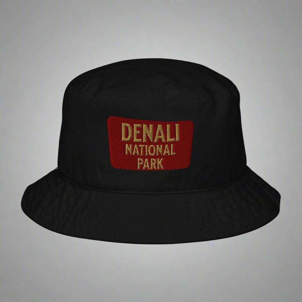 Denali National Park Sign Organic Embroidered Bucket Hat - MENLL