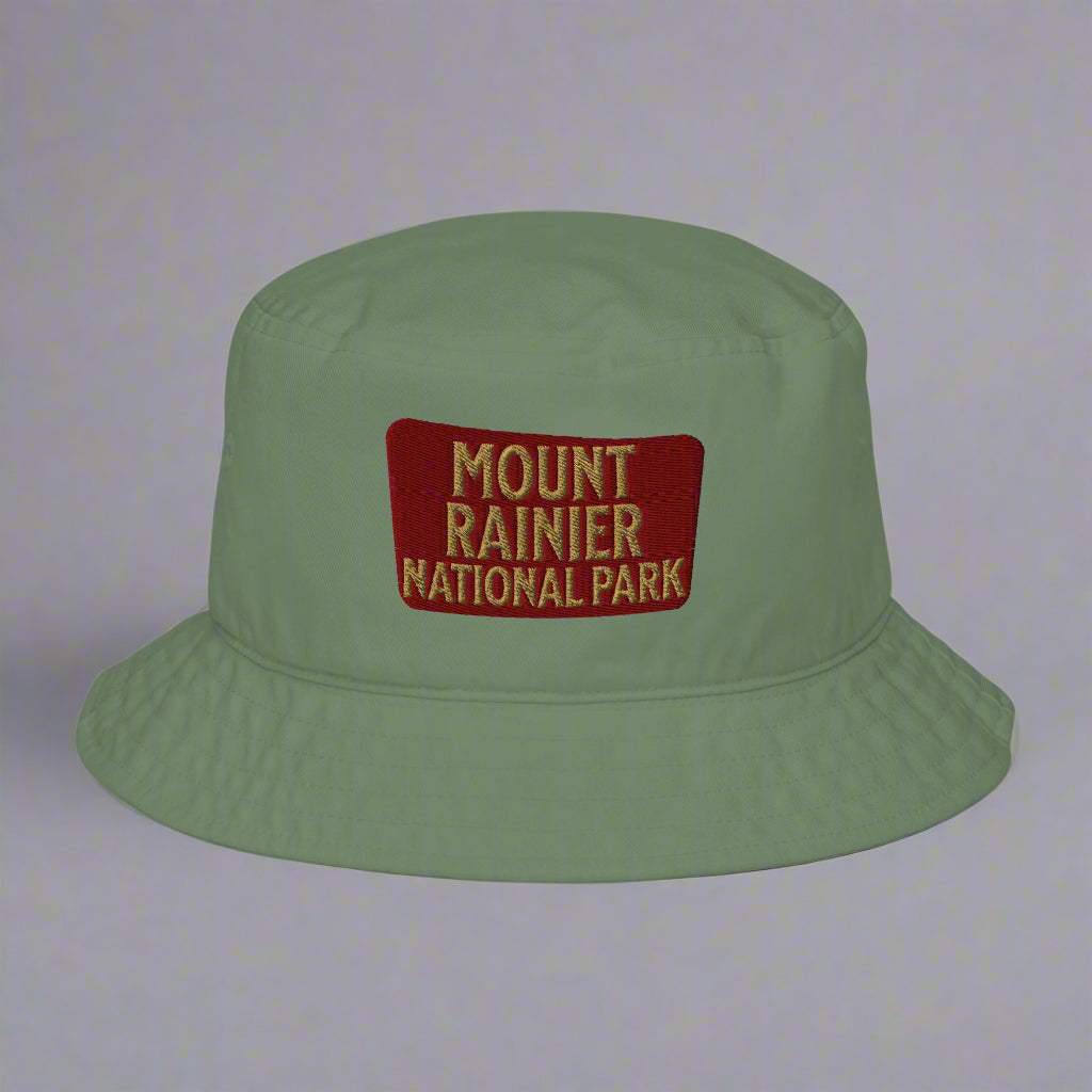 Mount Rainier National Park Sign Organic Bucket Hat - MENLL