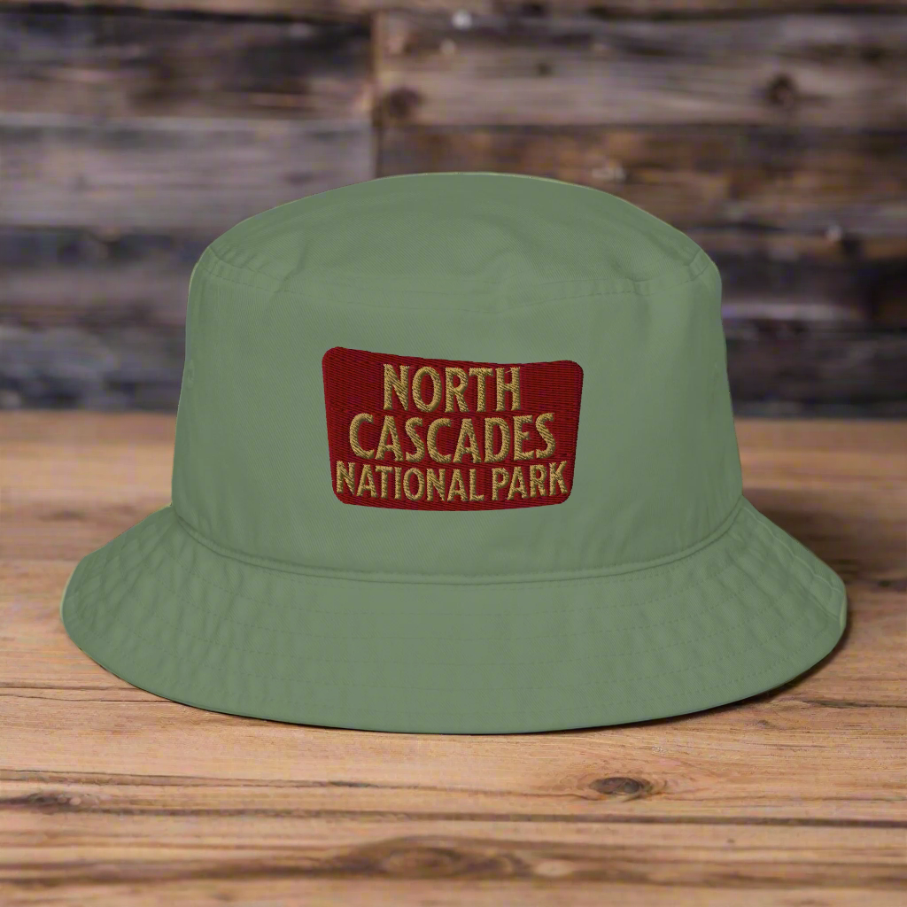 North Cascades National Park Organic Embroidered Bucket Hat - MENLL