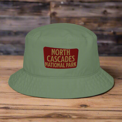 North Cascades National Park Organic Embroidered Bucket Hat - MENLL