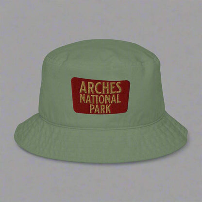 Arches National Park Sign Embroidered Organic Bucket Hat - MENLL