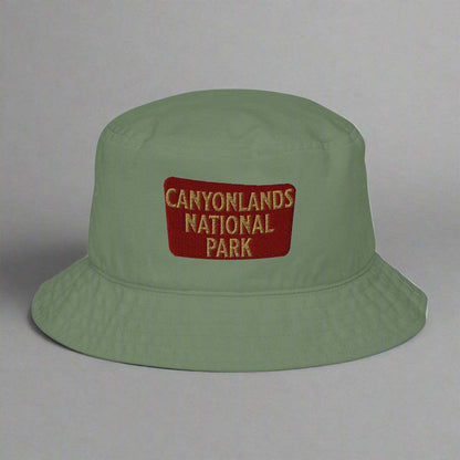 Canyonlands National Park Sign Embroidered Organic Bucket Hat - MENLL