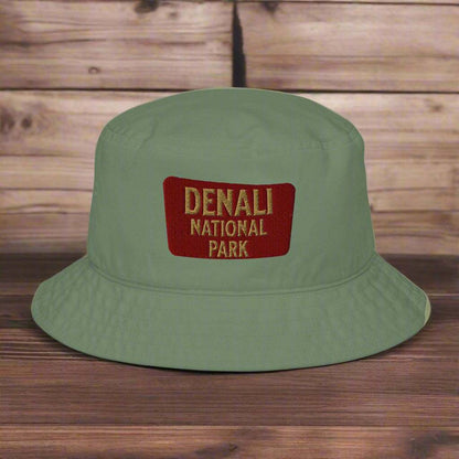 Denali National Park Sign Organic Embroidered Bucket Hat - MENLL