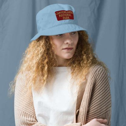 Canyonlands National Park Sign Embroidered Organic Bucket Hat - MENLL