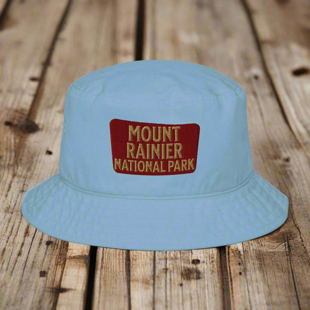 Mount Rainier National Park Sign Organic Bucket Hat - MENLL