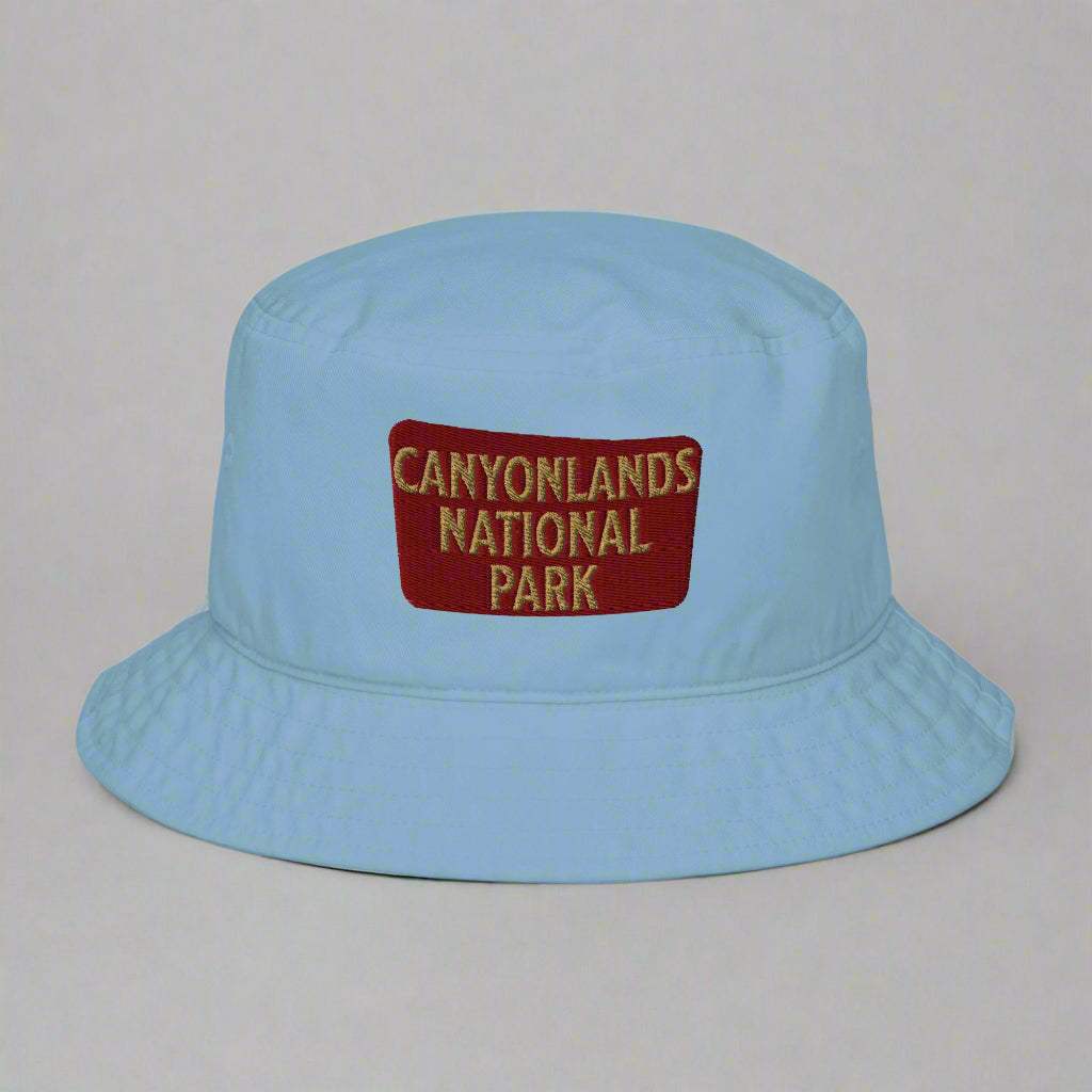 Canyonlands National Park Sign Embroidered Organic Bucket Hat - MENLL