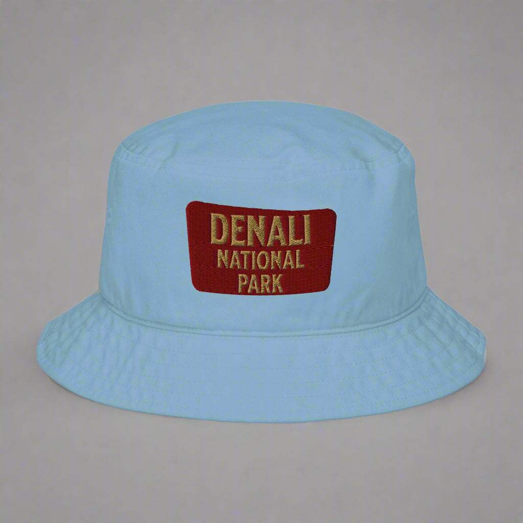 Denali National Park Sign Organic Embroidered Bucket Hat - MENLL