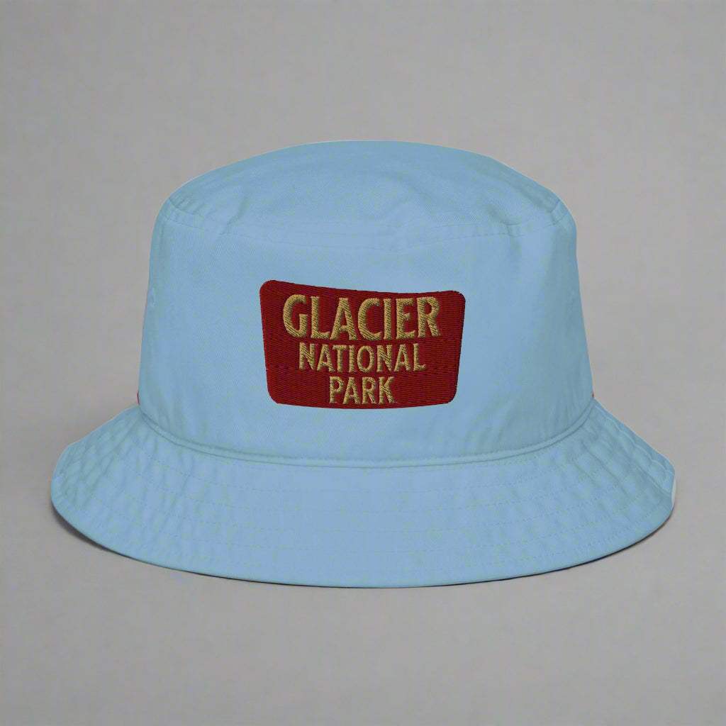 Glacier National Park Sign Organic Embroidered Bucket Hat - MENLL