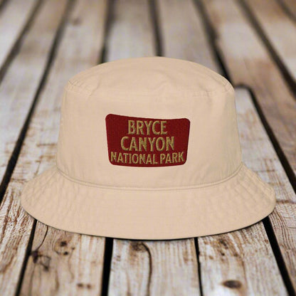 Bryce Canyon National Park Sign Embroidered Organic Bucket Hat - MENLL