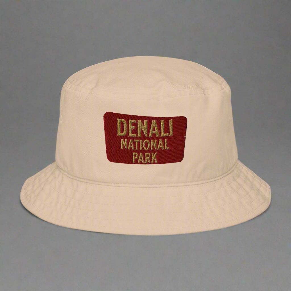 Denali National Park Sign Organic Embroidered Bucket Hat - MENLL