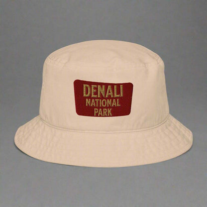 Denali National Park Sign Organic Embroidered Bucket Hat - MENLL