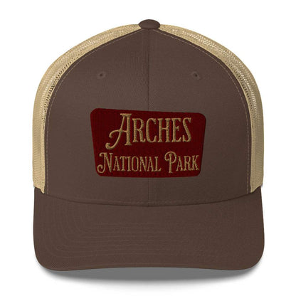 Arches Embroidered National Park Sign Trucker Hat - MENLL