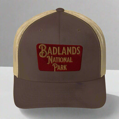 Badlands National Park Sign Embroidered Trucker Hat - MENLL