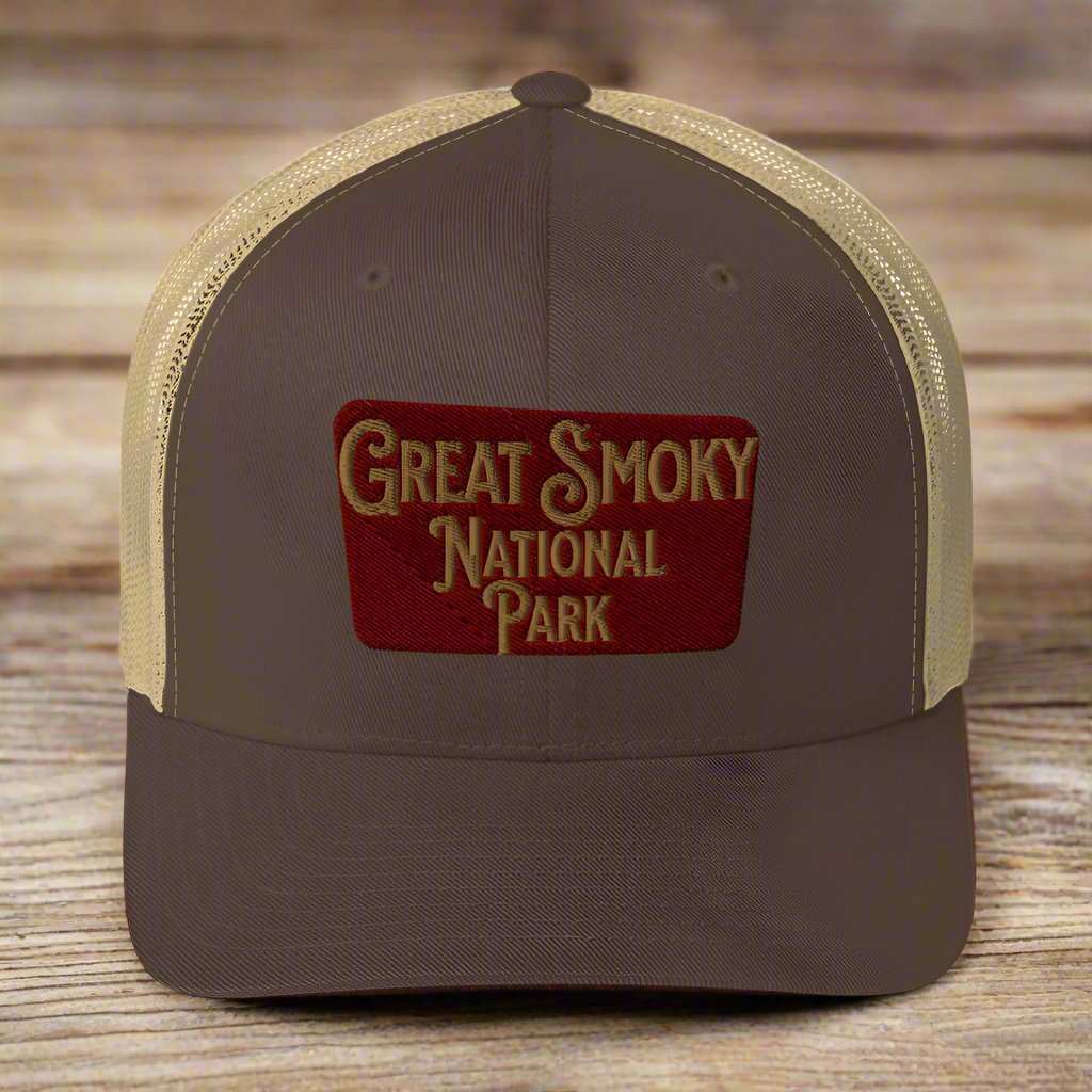 Great Smoky Mountains National Park Embroidered Trucker Hat - MENLL