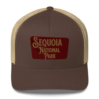 Sequoia Embroidered National Park Sign Trucker Hat - MENLL