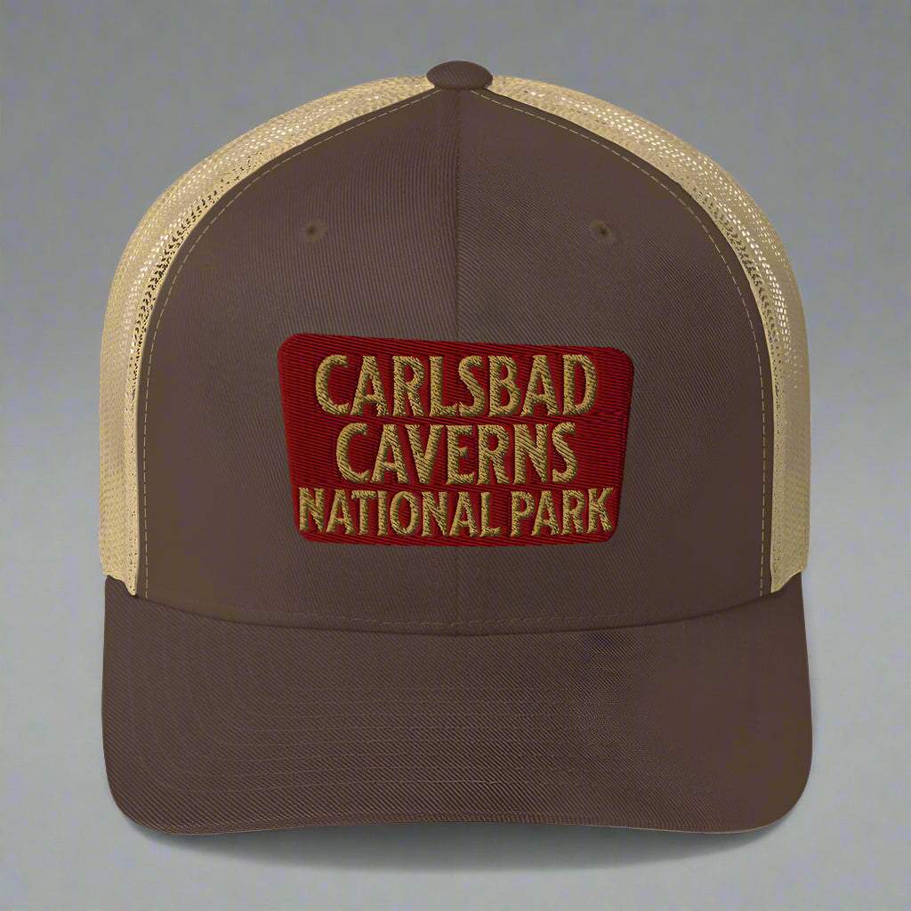 Carlsbad Caverns National Park Sign Embroidered Trucker Hat - MENLL