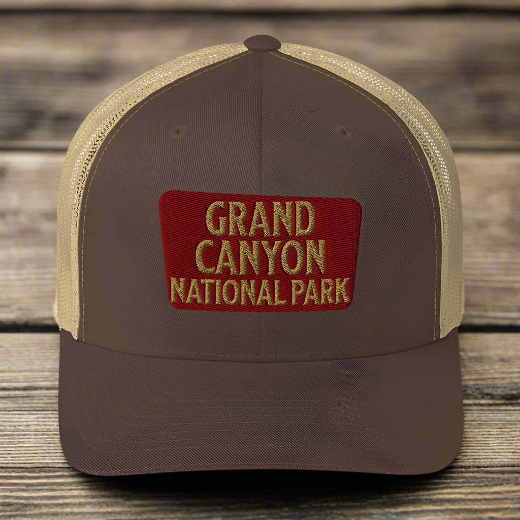 Grand Canyon National Park Sign Embroidered Trucker Hat - MENLL