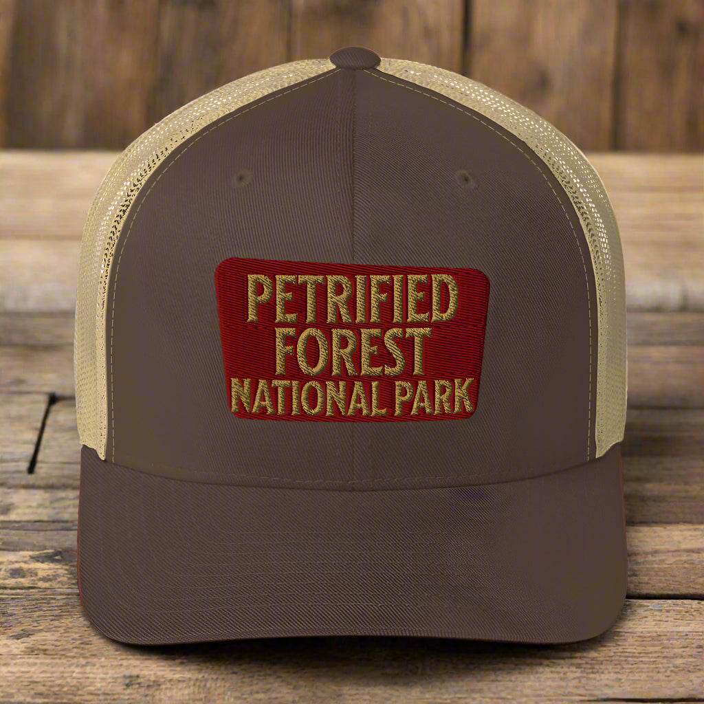Petrified Forest National Park Sign Embroidered Trucker Hat - MENLL