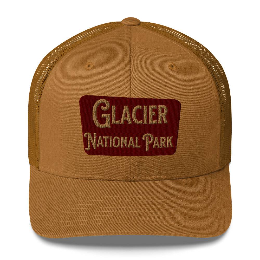 Glacier Embroidered National Park Sign Trucker Hat - MENLL