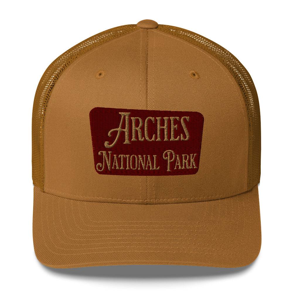 Arches Embroidered National Park Sign Trucker Hat - MENLL
