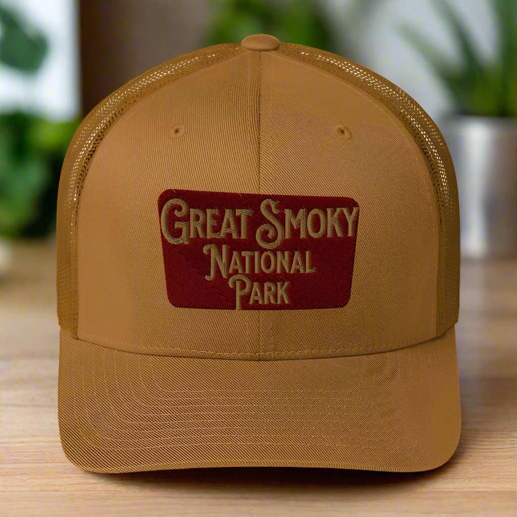 Great Smoky Mountains National Park Embroidered Trucker Hat - MENLL