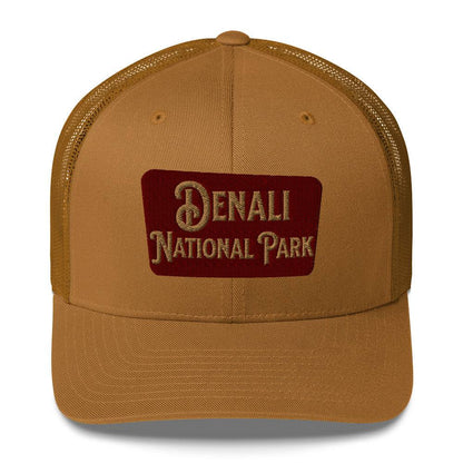 Denali National Park Sign Embroidered Trucker Hat - MENLL