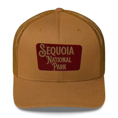 Sequoia Embroidered National Park Sign Trucker Hat - MENLL