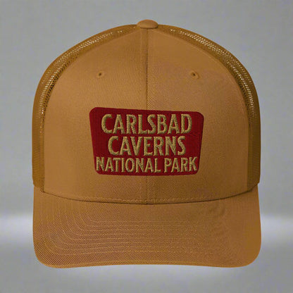 Carlsbad Caverns National Park Sign Embroidered Trucker Hat - MENLL
